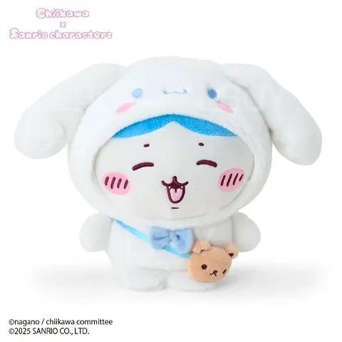 Chiikawa × Sanrio 联名限定毛公仔 (Cinnamoroll玉桂狗 x Hachiware 八字猫) (小八)