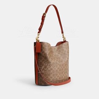 Coach WILLOW CLASSIC SIGNATURE Canvas Soft Bucket Bag