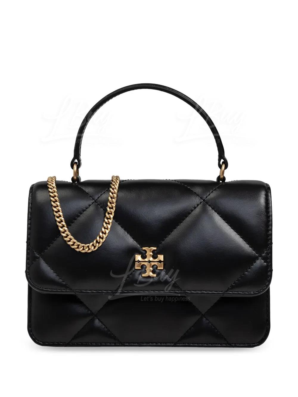 Tory Burch Mini Kira Diamond Quilt Top Handle Crossbody Bag Black 158326