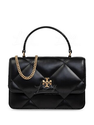 Tory Burch Mini Kira Diamond Quilt Top Handle Crossbody Bag Black 158326