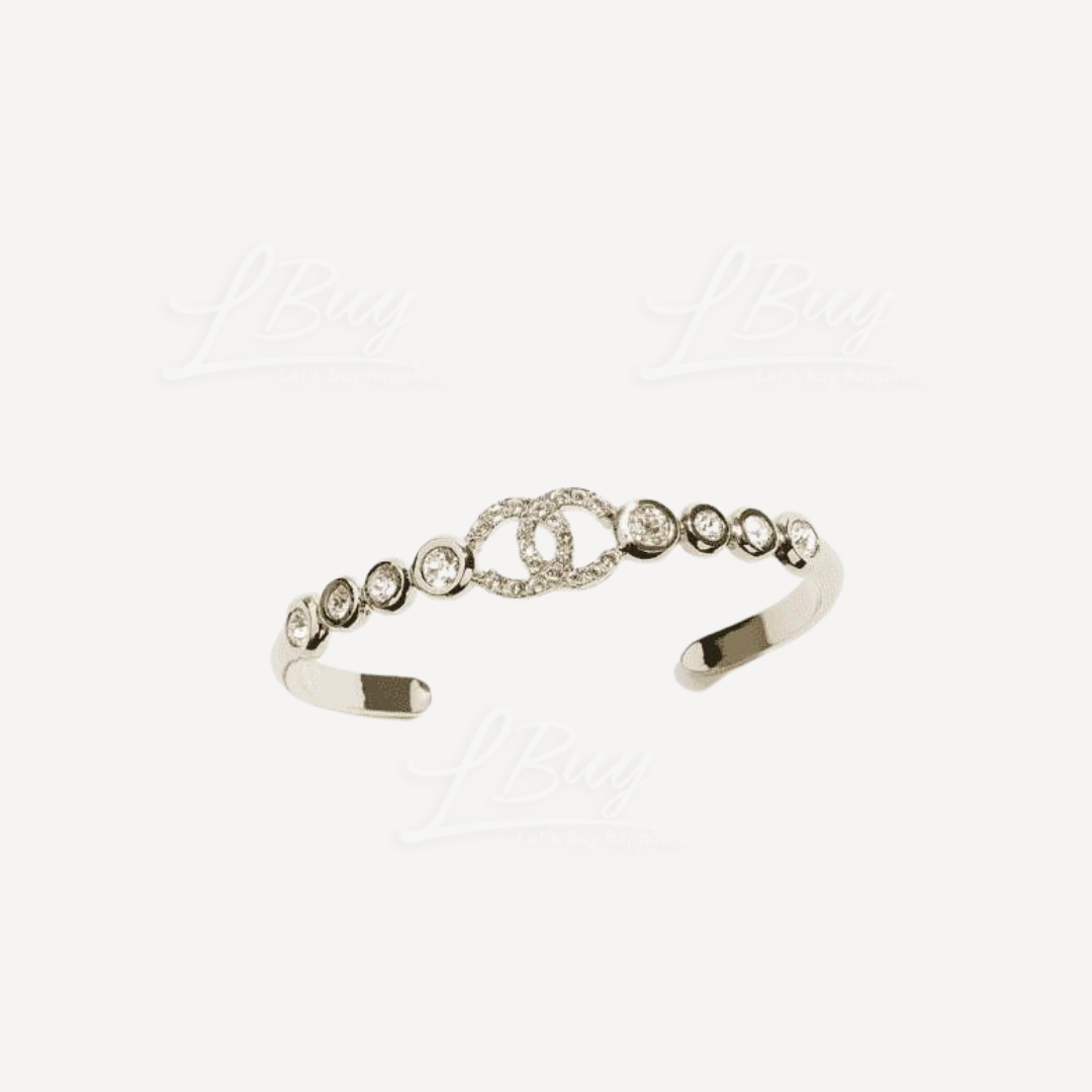 Chanel CC Logo 水晶金色手鐲 ABC178