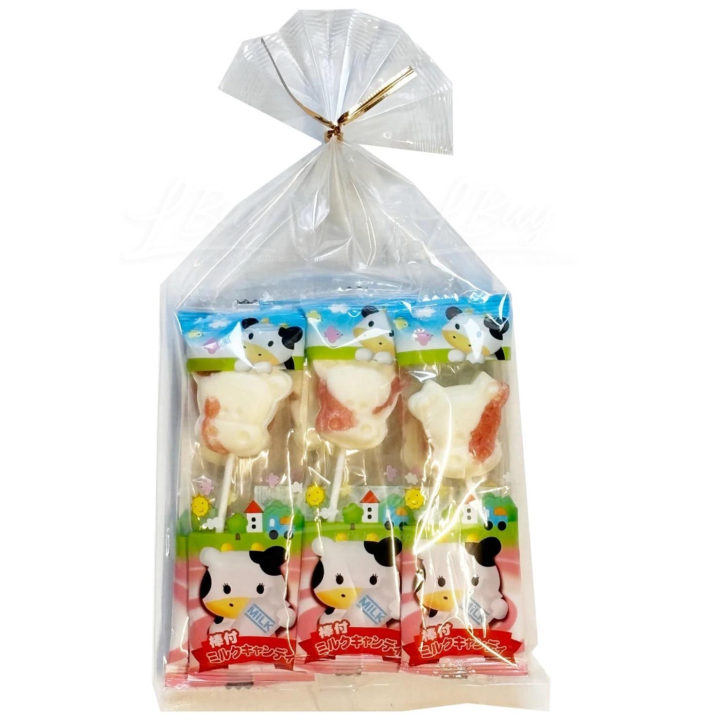 NANIWA SEIKA 牛奶棒棒糖(士多啤梨味) 6P