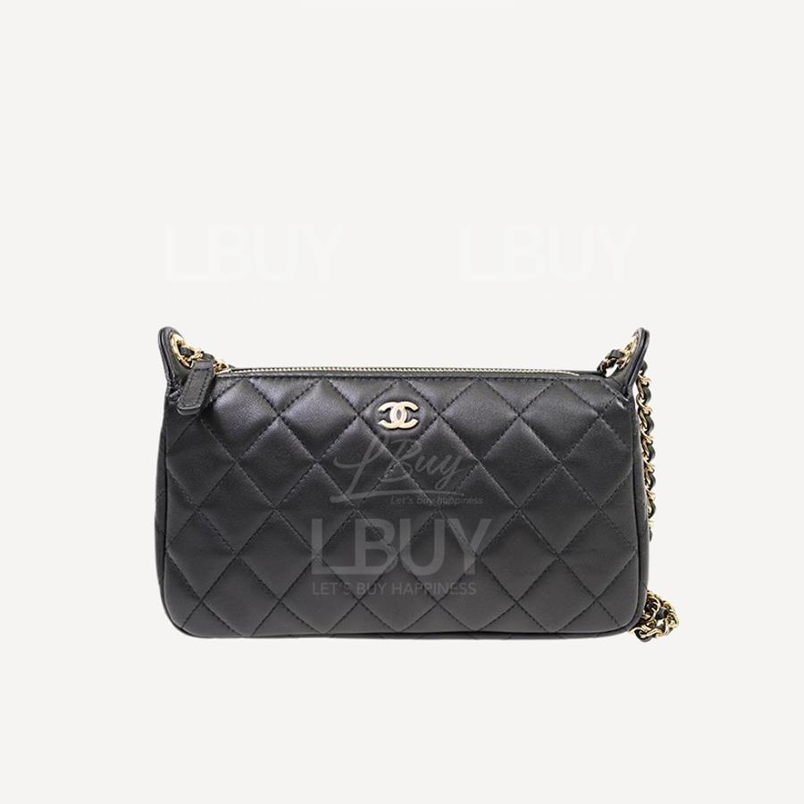 Chanel 金色CC logo 黑色粒紋小牛皮手袋 AP4704