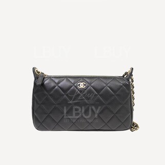 Chanel Gold CC Logo Black Grained Calfskin Handbag AP4704