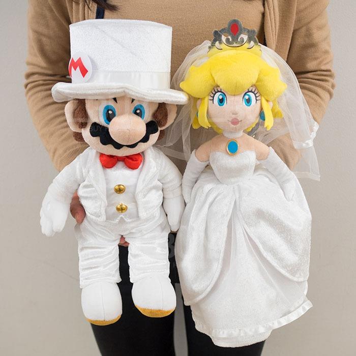 Super Mario Plush - Mario & Peach (Wedding Style)