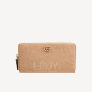 Gucci GG Logo LYCHEE COW LEATHER COLOR ZIPPER LONG CLIP 456117