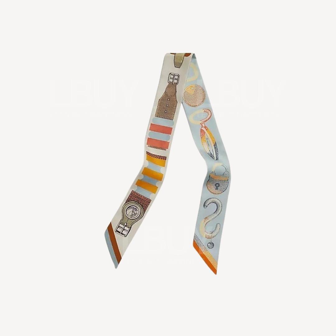 Hermes Inventaire Poetique de Brides a Bloc Twilly mastic / bleu / safran
