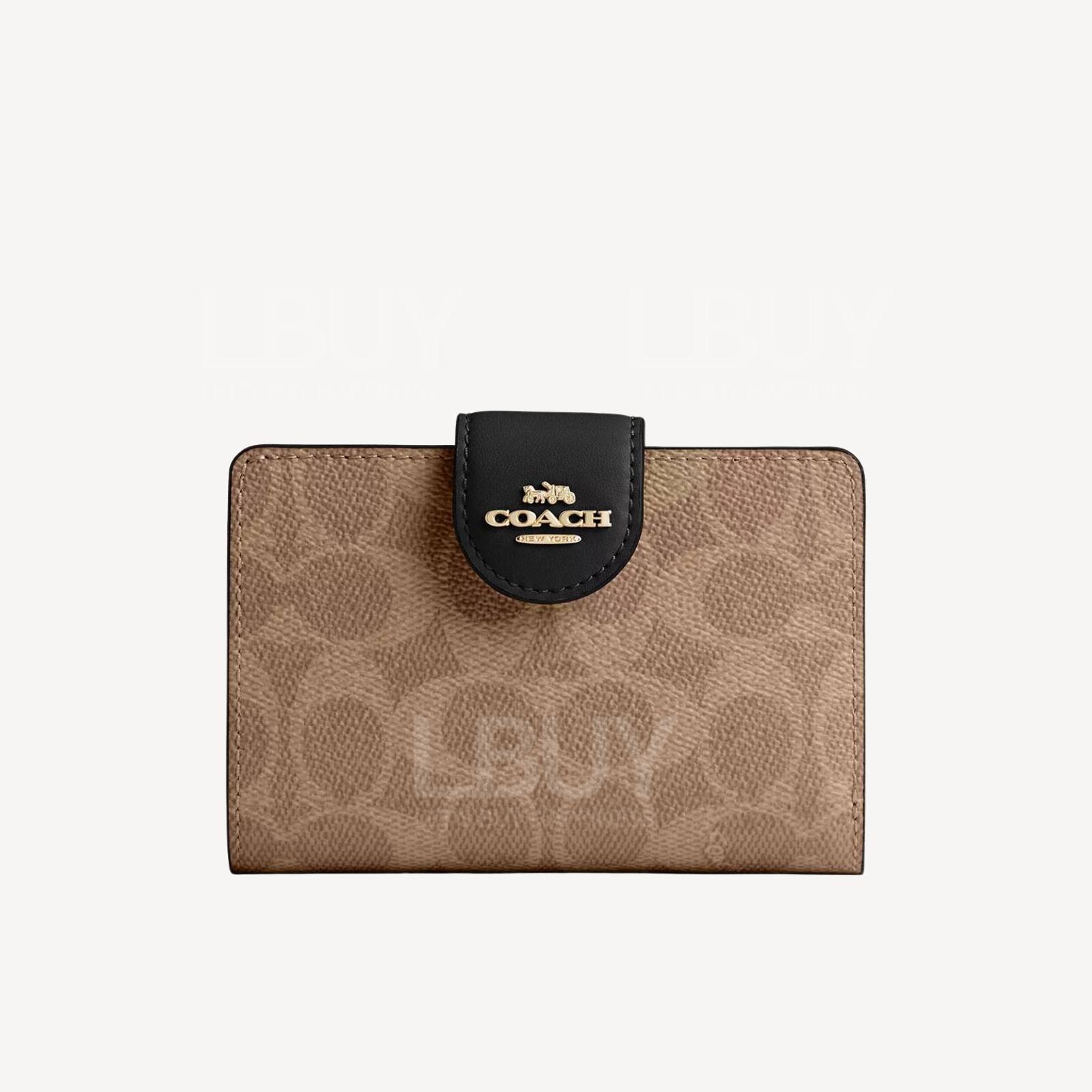 Coach Medium Corner Zip Wallet In Signature Canvas