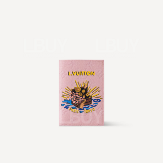 LV 行李宝箱印花图案 护照封套 粉红色 M25968