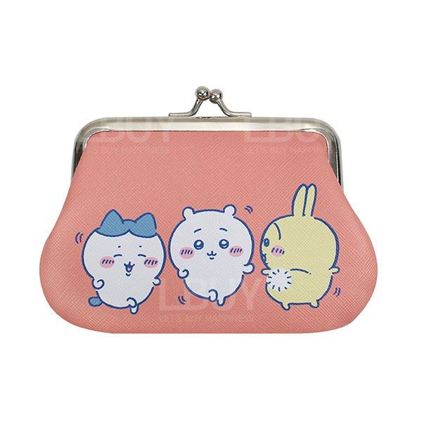 吉伊卡哇系列 夾扣錢包 粉款