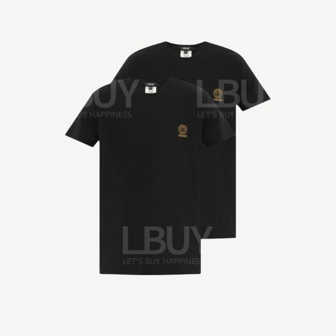 Versace 金色 Logo 黑色T恤 2件套裝