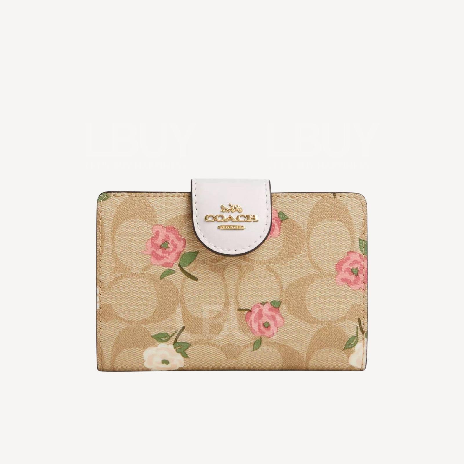 Coach Medium Corner Zip Wallet In Signature Canvas