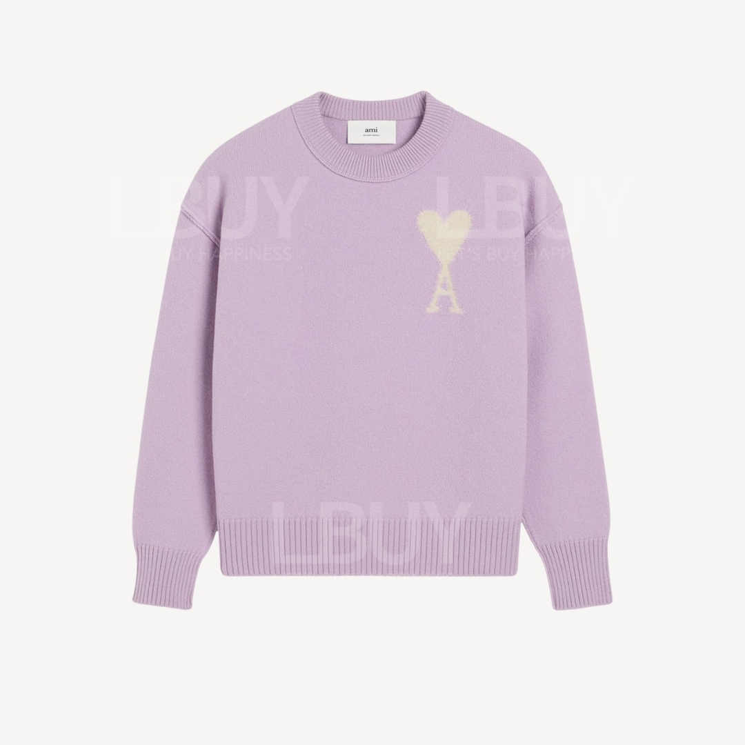 Ami Paris Ami de Coeur 心心標誌套頭羊毛衣 丁香紫