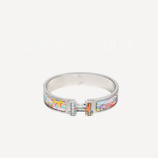 Hermes Clic H Bottes Story Bracelet Aurore with Silver