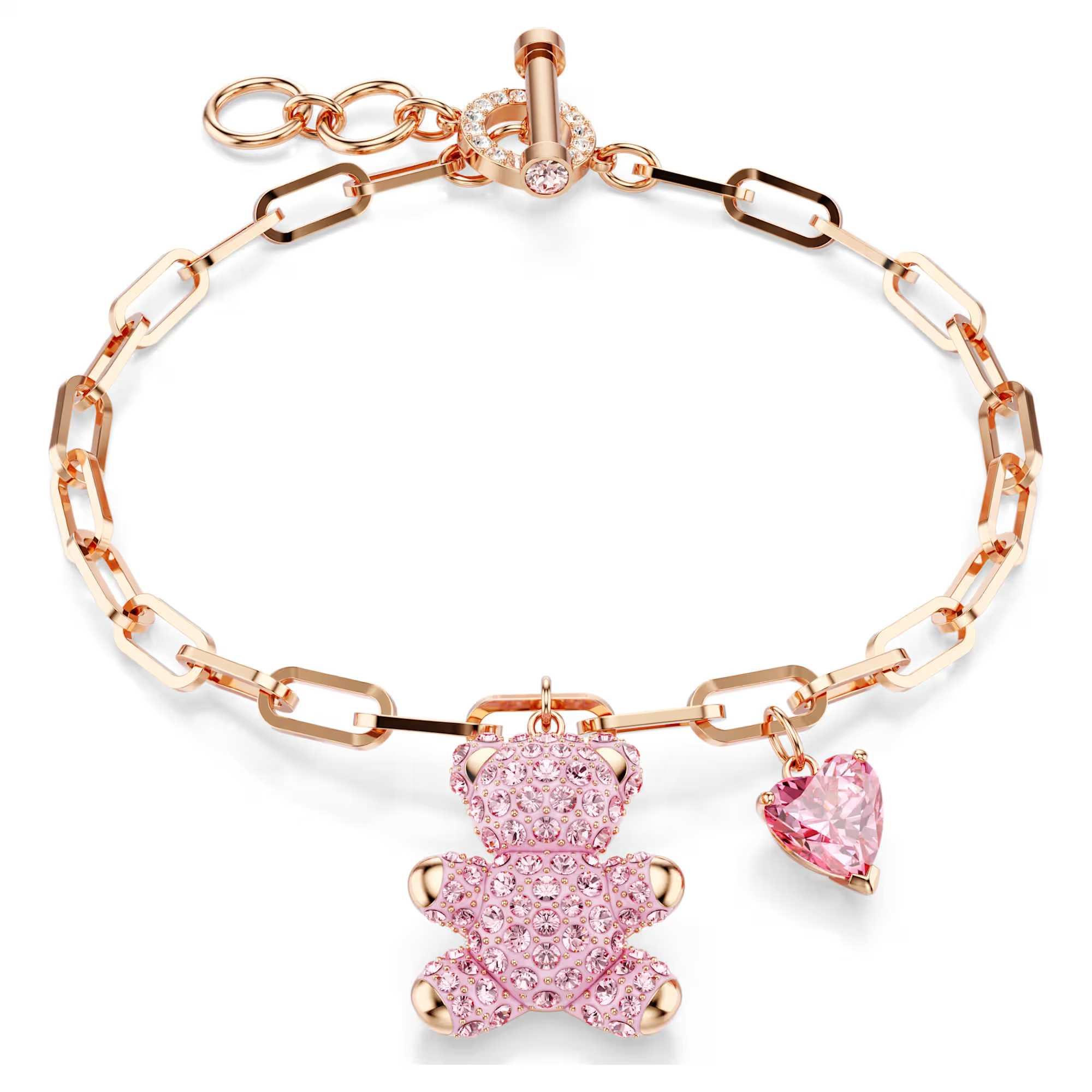 SWAROVSKI Teddy Bracelet (Bear, Pink, Rose Gold-Tone Plated)