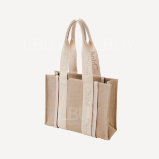 Chloe Medium Woody Tote Bag Grey Pink Edge Medium Tote Bag