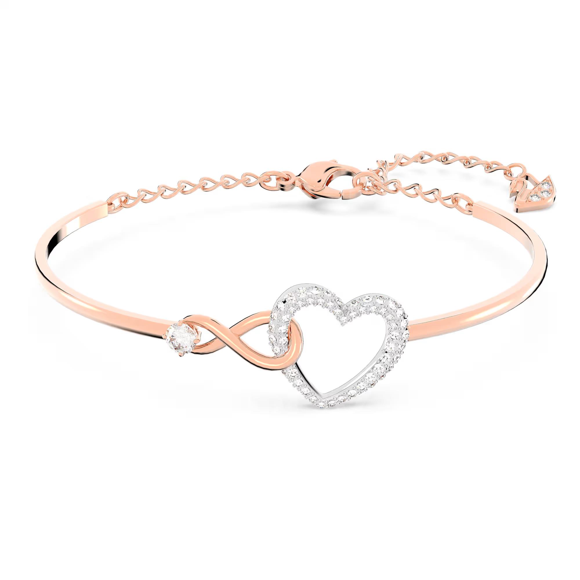 SWAROVSKI Hyperbola Infinity Bracelet (Infinity & Heart, White, Mixed Metal Finish)
