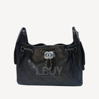 Chanel 25 迷你包 黑色銀灰色扣 AS5631