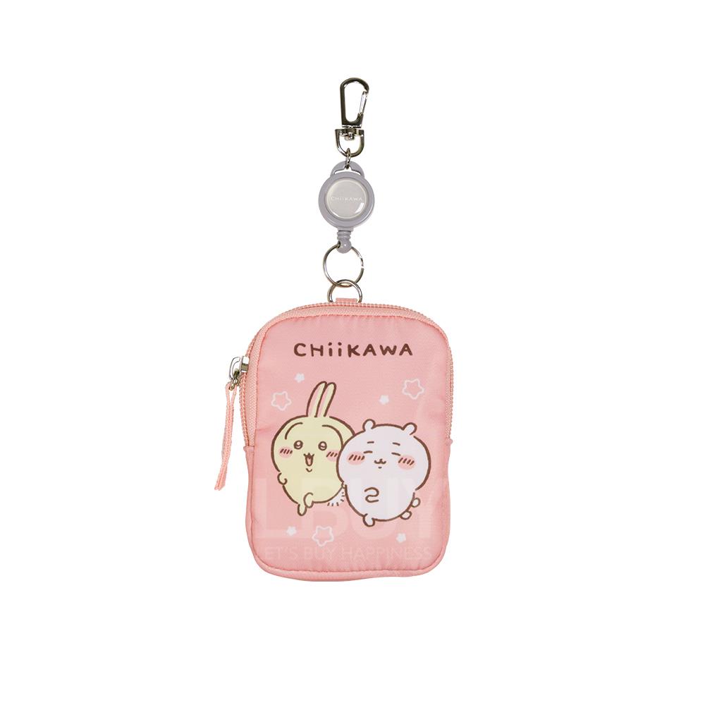 Chiikawa 伸缩票卡零钱包 蜜桃粉