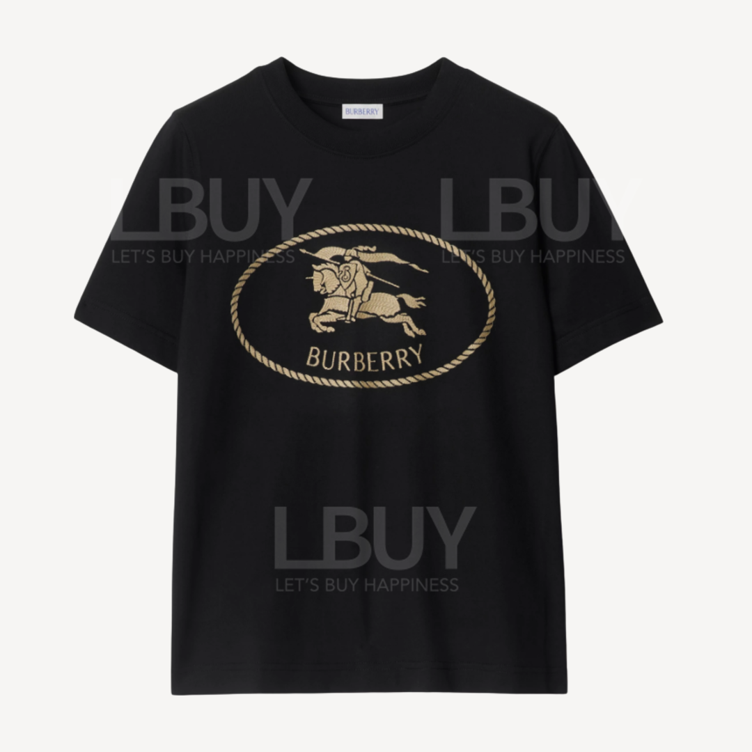 Burberry 女装战马图桉棉质黑色T恤 81116581