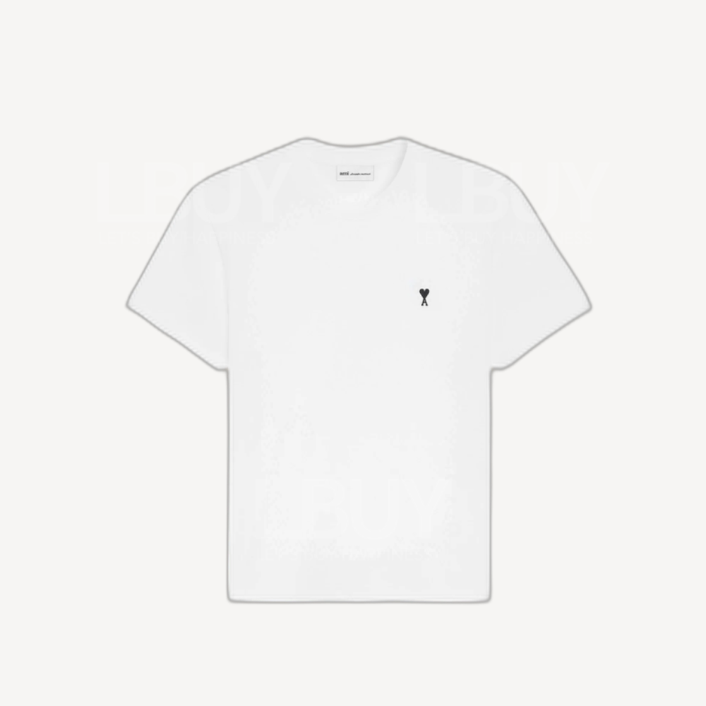 Ami Paris Classic Fit 白色黑心 T-shirt 中性