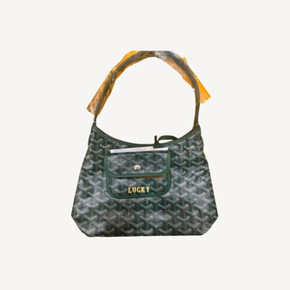 Goyard Boheme Hobo Mini 限量版單肩袋 綠色 併黃色繪字Lucky