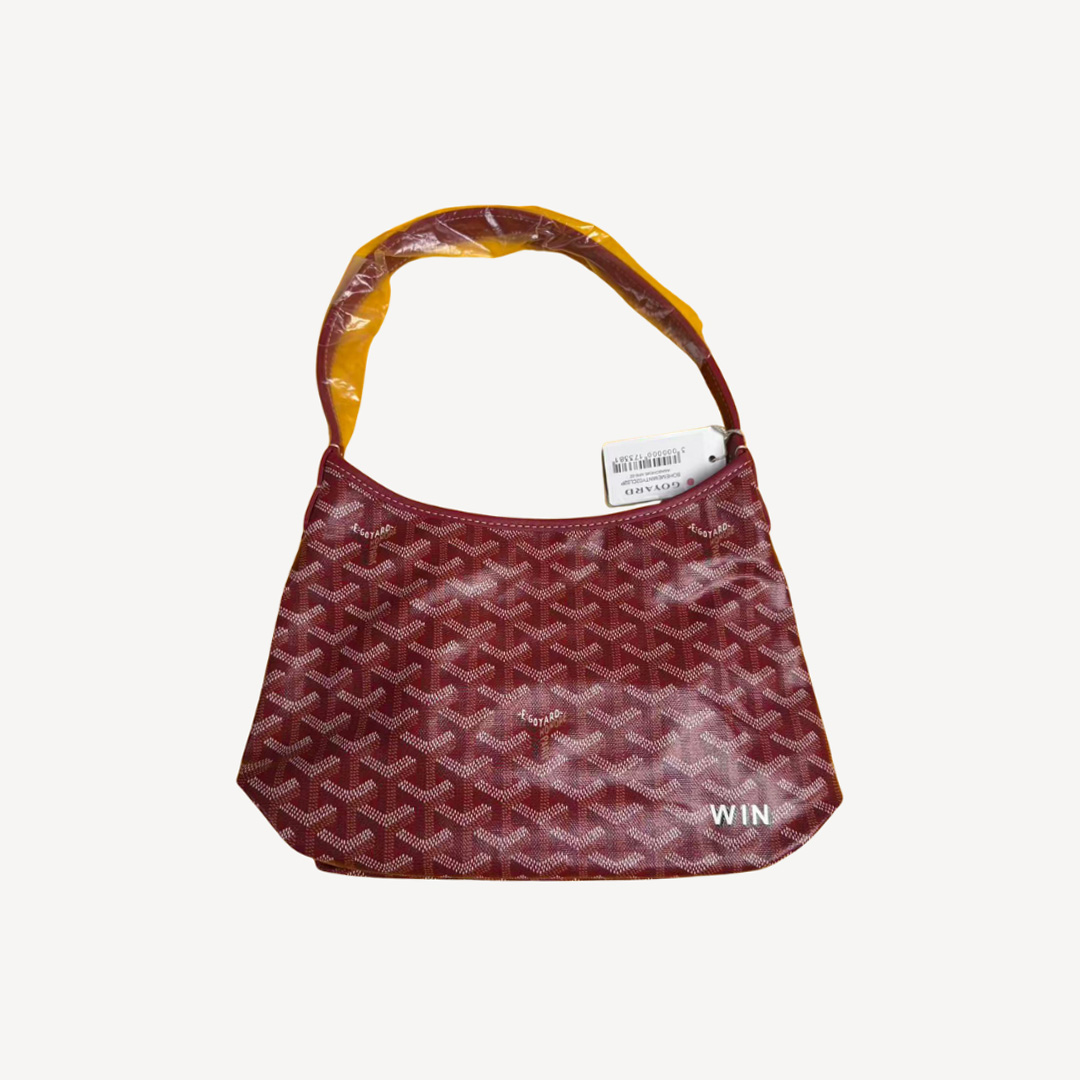 Goyard Boheme Hobo Mini 限量版單肩袋 酒紅色 併白色繪字 WIN