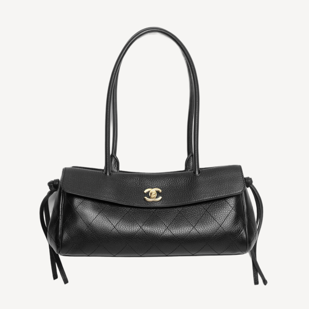 Chanel 粒纹小牛皮细号法棍包 黑色 AS6288