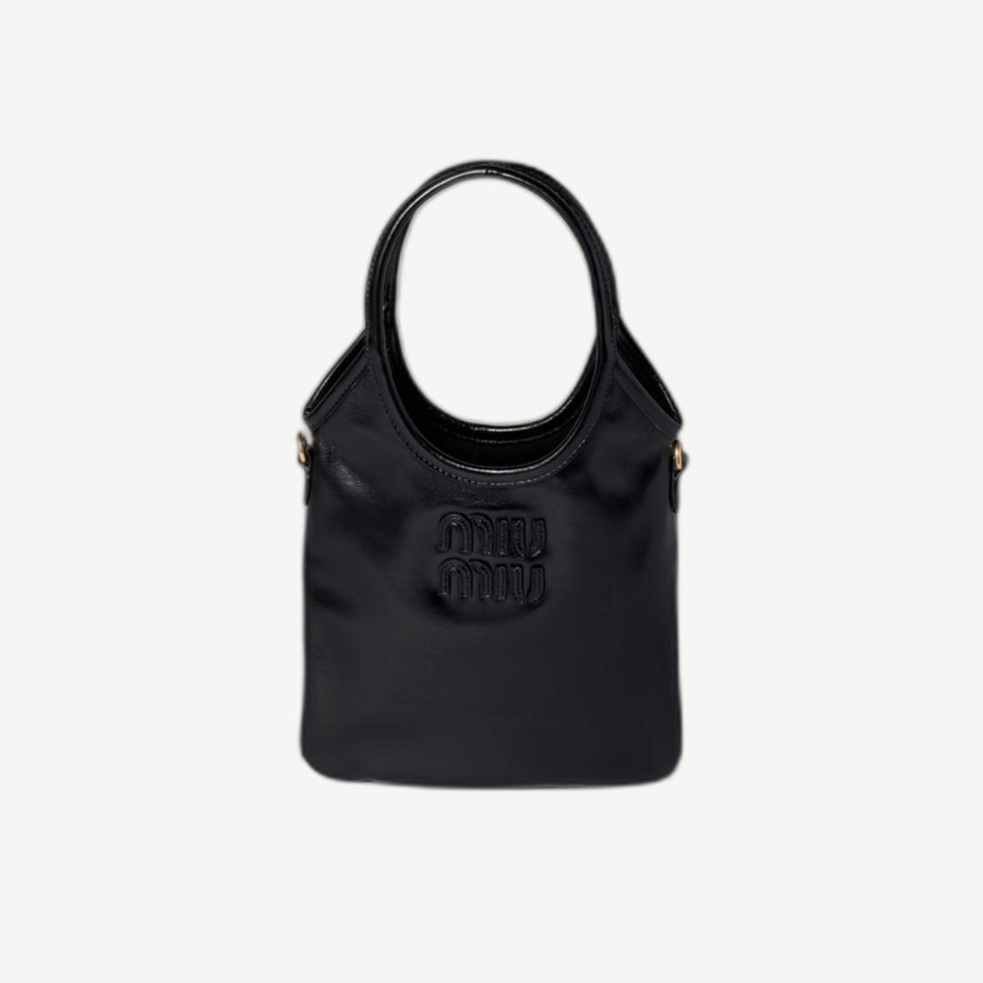 Miu Miu Ivy Mini Hobo 皮革手袋 黑色