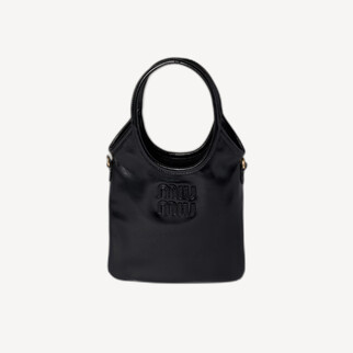 Miu Miu Ivy Mini Hobo 皮革手袋 黑色