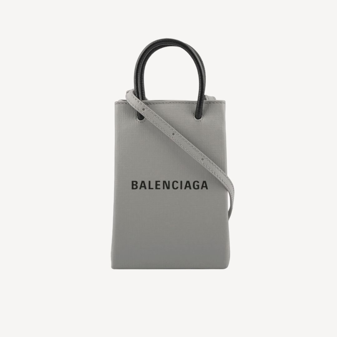 Balenciaga Shopping Phone Holder 灰色斜孭袋 593826