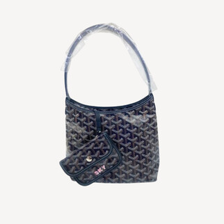 Goyard Boheme Hobo Mini Limited Edition Shoulder Bag Navy and Pink Drawing Sky