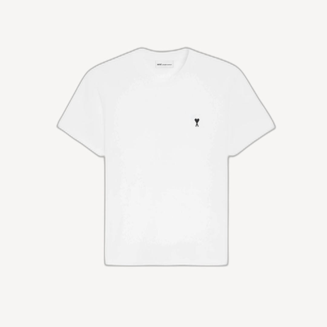 Ami Paris Classic Fit White Black T-Shirt Neutral