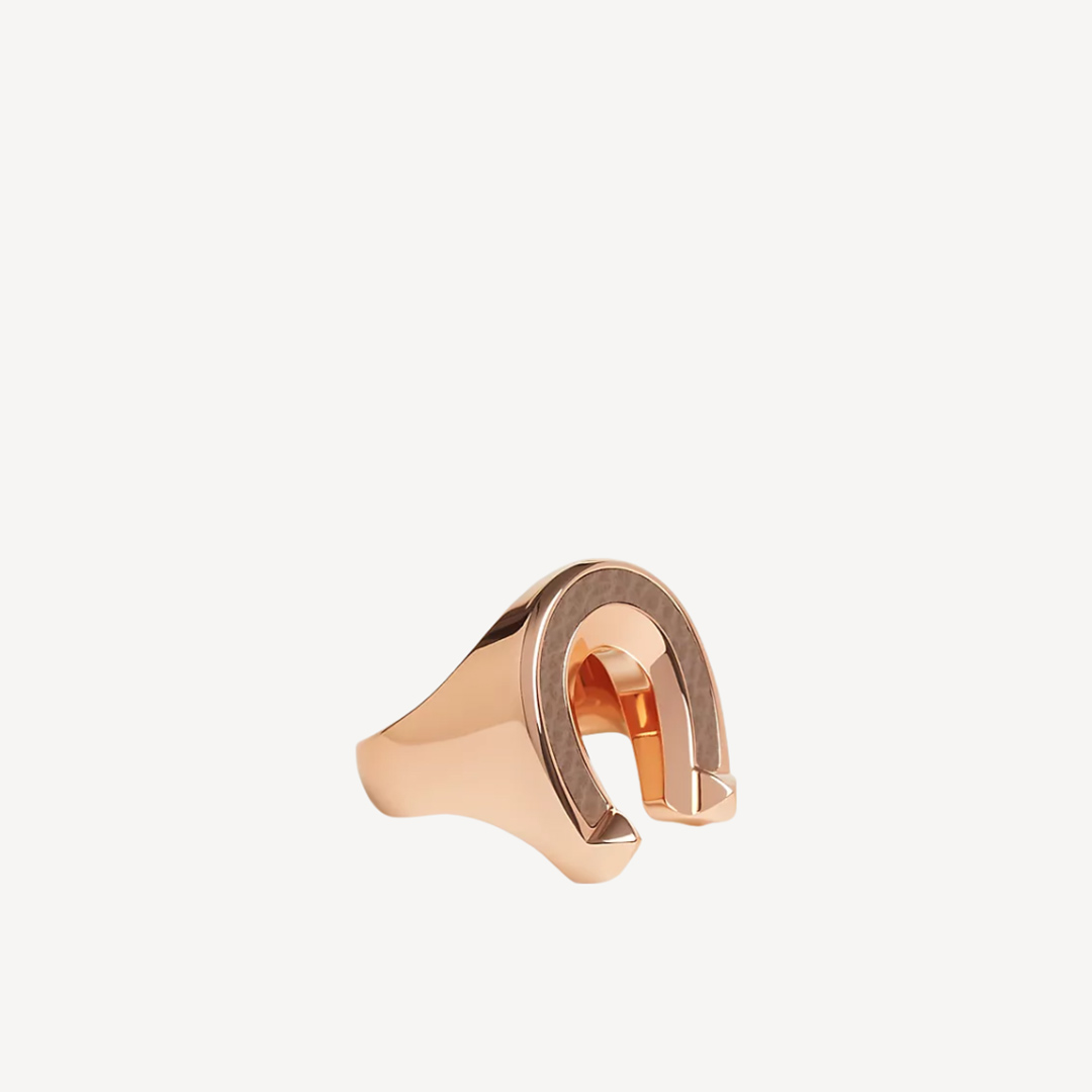 Hermes Jockette Ring Large Model Elephant Grey with Rose Gold