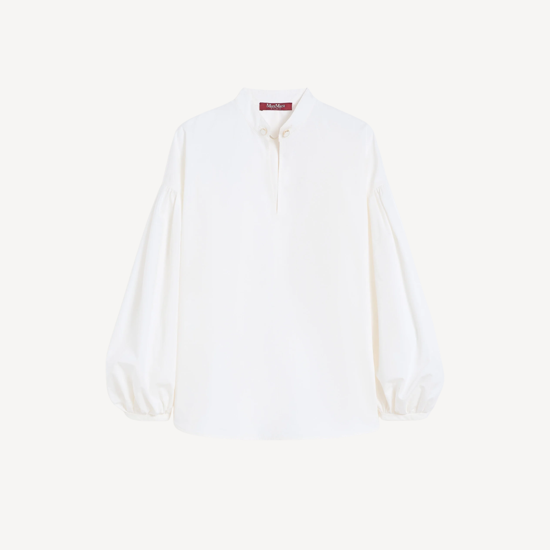 Max Mara Studio 珍珠白色領扣恤衫